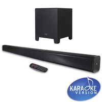 RHM Sound Bar, 40-Inch TV Sound Bar with Subwoofer, 2.1 Channel Bluetooth Speaker for TV, HDMI(ARC)/Coaxial/Mic/Aux/USB,Surround Sound Home Theater System with Remote Control, Wall Mountable