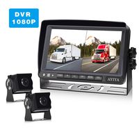 Backup Camera System Kit with DVR, 7" 1080P IPS Reversing Monitor+IP68 Waterproof 175° Wide Angle Rear View Camera, Sharp CCD Chip,Color Night Vision for Truck RV Trailer Vans Bus Vehicle