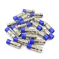 Geesatis 20 PCS RG6 F Connector Coax Coaxial Compression Fitting Coaxial Cable Compression Fitting Coax Cable Adapter for Satellite Cable TV, Blue