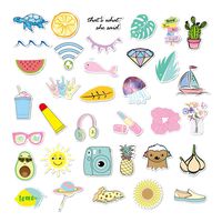 35 Pcs Cute VSCO Stickers for Water Bottles,Extra Durable Vinyl, Waterproof,Aesthetic,Trendy Stickers for Teens,Girls Perfect for Waterbottle,Laptop,Phone,Travel