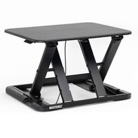 Height Adjustable Stand Up Desk Converter Ergonomic Sit Stand Riser - Flat Top Table Size 22x26 Supports 30lbs - No Assembly Required - Premium Quality and Very Sturdy - Perfect for Laptops or iMacs