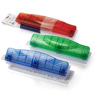 Officemate Plastic 3 Hole Punch, 8 Sheets Capacity, Red/Blue/Green, Pack of 3 (90118)