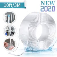 Jeteven Nano Double Sided Tape - Washable Adhesive Reusable Transparent Traceless Multifunction Clear Removable Poster Wall Decor Fix Carpet Mat (3M/10FT)