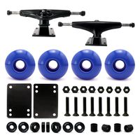 VJ 5.0 Skateboard Trucks (Black), Skateboard Wheels 52mm, Skateboard Bearings, Skateboard Pads, Skateboard Hardware 1" (52mm Blue)
