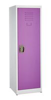 AdirOffice Kids Steel Metal Storage Locker - for Home & School - with Key & Hanging Rods (48 in 1 Door, Purple)