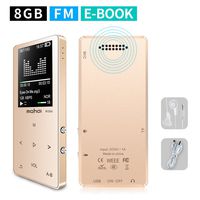 MYMAHDI MP3/MP4 Music Player, 8GB Portable Audio Player with Photo Viewer, Voice Recorder, FM Radio, A-B Playback, E-Book, Metal Body, Build-in Speaker with Headphone(Expandable Up to 128GB), in Gold