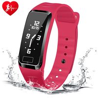 HOMESTEC Blood Pressure Fitness Tracker S4Plus Smart Watch with SPO2H Heart Rate Monitor Sleeping Management Pedometer with OLED Touch Screen for Android iOS(Red)