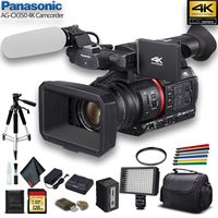 Panasonic AG-CX350 4K Camcorder (AG-CX350) W/Padded Case, 128 GB Memory Card, Heavy Duty Tripod, Wire Straps, LED Light, and More?