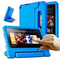 AFUNTA Tablet 7 2015 Case,Light Weight Shock Proof Convertible Handle Stand EVA Protective Kids Case for 7 inch Display Tablet (5th Generation - 2015 Release Only)-Blue