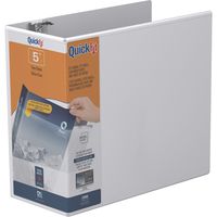 QuickFit View Binder, 5 Inch, Locking Angle D Ring, White (87070)
