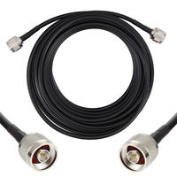 25 ft Low-Loss Coaxial Extension Cable (50 Ohm) N Male to N Male Connector, GEMEK Pure Copper Coax Cables for 3G/4G/5G/LTE/ADS-B/Ham/GPS/WiFi/RF Radio to Antenna or Surge Arrester Use (Not for TV)