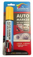 Car Paint Marker Pens Auto Writer Yellow - Wide Tip - All Surfaces, Windows, Glass, Tire, Metal - Any Automobile, Truck or Bicycle, Water Based Wet Erase Removable Markers Pen