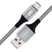 360 Electrical 360654-TU Habitat 4ft Premium Braided Charging Cable with USB-C to USB-A Connectors - Modern Collection-Tungsten