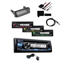 CD MP3 Bluetooth Marine Radio Receiver with Universal Steering Wheel Control Interface, Radio Cover Kit for Harley-Davidson Touring Motorcycle and Enrock Marine Antenna