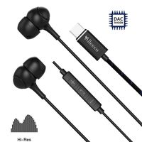 Deep Bass USB-C Earbuds, Ergonomic Hi-Fi Type C Headphones, Low Profile Soft Touch, Noise Isolating USB C Earphones, Microphone/Inline Ctrl - for Pixel 2/3/4/XL, iPad Pro 2018, Note 10/+/5G and More