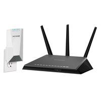 NETGEAR Nighthawk X4S Wall-Plug Tri-Band WiFi Range Extender (EX7500) with NETGEAR Nighthawk AC1900 Dual Band Wi-Fi Gigabit Router (R7000)