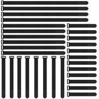 30 Pack Reusable Fastening Cable Straps and Cable Ties Set(8"-12"-18"-24") Adjustable Multi-Purpose Hook and Loop Cord Ties to Keep Cords Organized and Tidy. Durable Cinch Strap for Cord Management