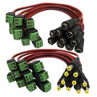 Igreeman 10 Pair Male & Female DC Power Pigtail 18 AWG 5A Cable Upgraded with Terminal Jack Socket 2.1mm 5.5mm Connectors for Home Security Surveillance Camera and Party Lighting