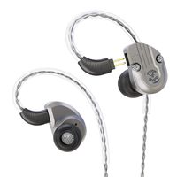 RevoNext NEX202 in Ear Monitor,Dual Driver 1DD+1BA Aluminum Alloy Shell Wired Earbuds with 0.78mm 2Pins 3.5mm Plug Upgraded Detachable Cables(no mic, Gun Color)