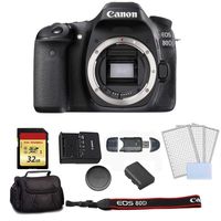 Canon EOS 80D DSLR Camera (Body Only) Bundle Kit with Carrying Bag + 32GB Memory Card + More - International Model