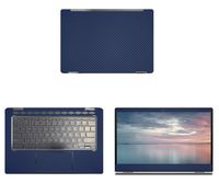 Decalrus - Protective Decal for HP ChomeBook 14-DA0011DX (14" Screen) Laptop Blue Carbon Fiber Skin case Cover wrap CFhpChrmbk14_DA0011dxBlue