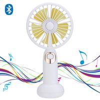 Mini Handheld Fan - USB Rechargeable Personal Portable Electric Fan Adjustable 3 Speeds with Music Function for Home Office Outdoor Traveling Camping Hiking (White)