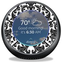 MightySkins Skin Compatible with Amazon Echo Spot - Black Damask | Protective, Durable, and Unique Vinyl Decal Wrap Cover | Easy to Apply, Remove, and Change Styles | Made in The USA
