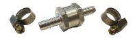 Muzzys 8mm, 5/16", Fuel Check Valve, Inline, One-Way, Non-Return, Aluminum, WITH CLAMPS, for Water, Gas, Diesel, Oils, on UTV, Quad, Snowmobile, Motorcycle, Jetski, Mower, Blower, Car, Truck, Tractor
