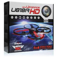 Hero RC UDI U818A-HD 4CH 6-Axis Gyro 2.4Ghz Headless 360 Flips Return Home Remote Control Quadcopter Camera Drone with HD Camera, GB Card, 3 Batteries, Dual Battery Charger and Blades