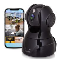 HD Wireless Surveillance IP Camera - 720p Network Security Indoor Home Video Monitoring WiFi Cam w/Motion Detection, Night Vision, PTZ, 2 Way Audio - for iPhone Android PC Mac - SereneLife IPCAMHD80