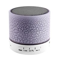 Happy Hours - Mini Handsfree Wireless Bluetooth Speaker/Portable Bass Subwoofer Speaker with Colorful Led Light and Mic Built-in for iPhone iPad Samsung Laptop Mp3 Support USB/AUX/TF/SD Card(White)