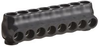 Morris Products 97736 Mountable Multi-Cable Connector, Insulated, Single Entry, Black, 6 Ports, 7/32" Allen Hex, 2/0 - 14 Wire Range