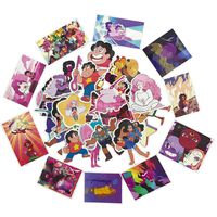 Steven Universe Cartoon Laptop Stickers for Teen and Kids Vinyl Water Bottle Waterproof Skateboard Pad MacBook Car Snowboard Bicycle Luggage Decal 32pcs Pack