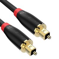 Digital Optical Audio Cable Toslink Cable - [24K Gold-Plated, Ultra-Durable] Syncwire Fiber Optic Male to Male Cord for Home Theater, Sound Bar, TV, PS4, Xbox, Playstation & More - 10ft (Renewed)
