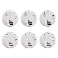 First Alert BRK SC7010BV-6 Hardwired Talking Photoelectric Smoke and Carbon Monoxide (CO) Detector, 6 Pack