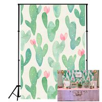 KonPon 5x7ft Cactus Floral Backdrops for Photography Baby Backdrop for Pictures Photo Props Baby Shower Background KP-267