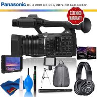 Panasonic HC-X1000 4K DCI/Ultra HD/Full HD Camcorder + Backpack + Tripod + LED Light + 7" Monitor + Headphones + Mic + Editing Software + Cleanig Kit + Extended Warranty