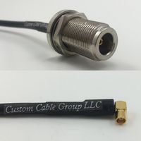 6 inch RG188 N FEMALE BULKHEAD to MCX FEMALE ANGLE Pigtail Jumper RF coaxial cable 50ohm High Quality Quick USA Shipping