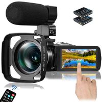 Kenuo Ultra HD Video Camera Camcorder with Rechargeable Microphone 1080P 26MP WiFi Vlogging Camera YouTube Digital Camera IPS Touch Screen Remote Control IR Night Vision, Wide Lens