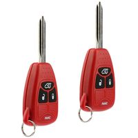 Key Fob Keyless Entry Remote fits Chrysler 200 300 300c PT Cruiser Sebring / Dodge Avenger Charger / Jeep Commander Grand Cherokee Liberty (Red), Set of 2