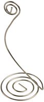 Displays2go Set of 50, Wire Memo Holders with Scroll Base and Clip, 6-Inch Tall, Silver (CURV6SLV)