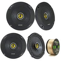 2 Pair Car Speaker Package: 2x Kicker 43CSC5 450-Watt 5-1/4" Inch 2-Way Black Coaxial Speakers + 2x CSC654 600-Watt 6-1/2" Inch 2-Way Speakers - Bundle Combo With Enrock 50 Foot 14 Gauge Speaker Wire