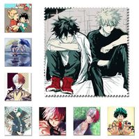 WerNerk My Hero Academia Boku No Hero Academia Todoroki & Bakugou & Izuku Microfiber Cleaning Cloth Anime Glasses Cloth for Camera Lens Glasses Screens(8PCS)