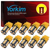 Yorkim Super Bright 3157 LED Light Bulbs Amber, 3056 3156 3156A 3057 4057 3157 4157 T25 LED Bulbs for Brake Lights, Backup Reverse Lights， Reverse Tail Lights - Pack of 10
