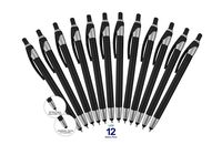 12 Pack Black Stylus with Ball Point Pen for iPad Mini, iPad 2/3, new iPad, iPhone 5 4S 4 3GS, iPod Touch, Motorola Xoom, Xyboard, Droid, Samsung Galaxy Asus (12 Pack Black)
