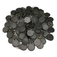 HFeng 13.56MHz RFID Access Control Keyfobs Proximity MF Classic 1k Keychains Smart IC Keycard for Door Home System NFC Token tag 100pcs (Black)