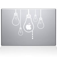 The Decal Guru Idea Light Bulbs MacBook Decal Vinyl Sticker - 13" MacBook Pro (2015 & Older) - White (0190-MAC-13P-W)
