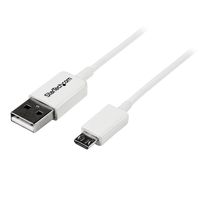 StarTech.com 0.5m White Micro USB Cable Cord - A to Micro B - Micro USB Charging Data Cable - USB 2.0 - 1x USB A Male, 1x USB Micro B Male (USBPAUB50CMW)
