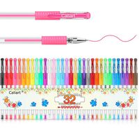 Gel Pens, Caliart 32 Colors Gel Pen Set, 40% More Ink Colored Gel Markers Fine Point Pens for Adult Coloring Books, Drawing, Doodling, Crafting, Journaling, Scrapbooking, Painting