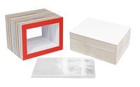 Golden State Art, Pack of 100 Pcs of 5x7 Mix Color Picture Mats Mattes Matting for 4x6 Photo + Backing + Bags